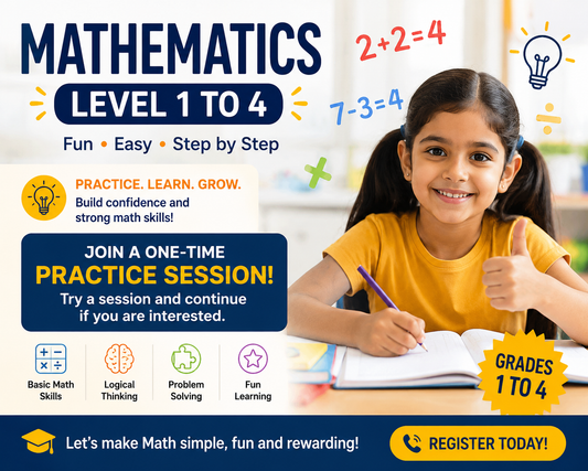 Mathematics For Grades 1 to 4 (One Practice Session: 2 hours)